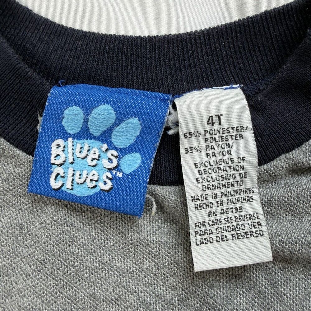 Blues Clues Embroidered Shirt Toddler Size 4T Gray Soccer Sports VINTAGE Y2K - Picture 2 of 6